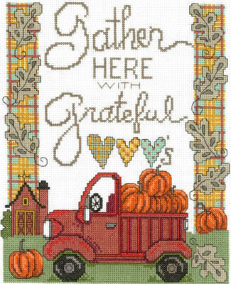 Gather With Grateful Hearts - Cross Stitch Pattern