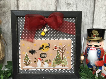 Santa Please Stop Here - Cross Stitch Pattern, zoomed in. Select this picture to zoom back out.