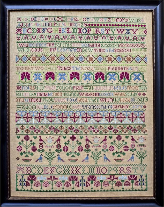 Mary Wills - Cross Stitch Pattern, zoomed in. Select this picture to zoom back out.
