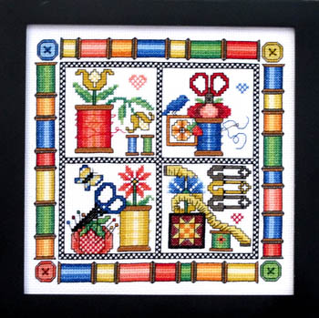 Spools in Bloom - Cross Stitch Pattern