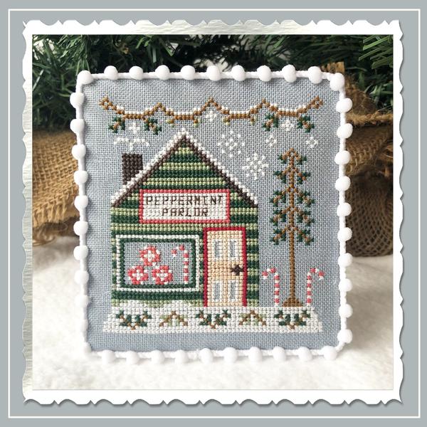 Peppermint Parlor - Snow Village 4 - Cross Stitch Pattern