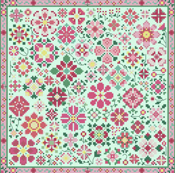 Pink - Flower a Day - Cross Stitch Pattern