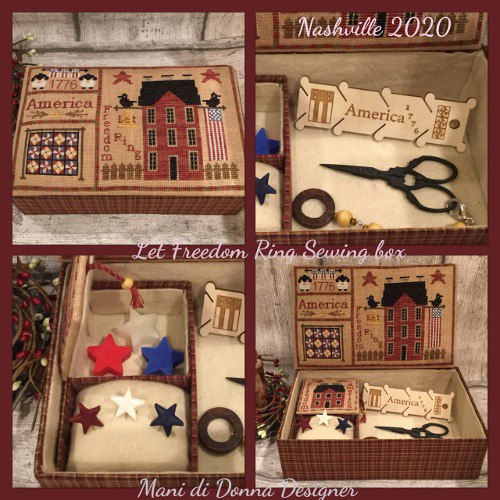 Let Freedom Ring Sewing Box - Cross Stitch Pattern