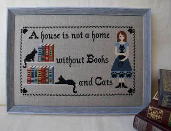 Books and Cats - Cross Stitch Pattern