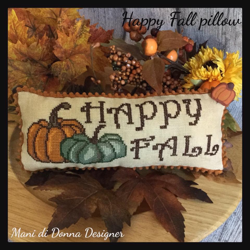 Happy Fall Pillow - Cross Stitch Pattern