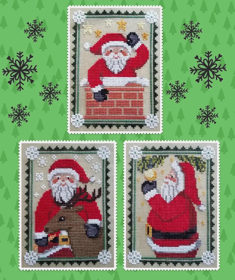Santa Trio - Cross Stitch Pattern