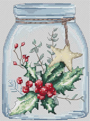 Holly Jolly Bottle - Cross Stitch Pattern
