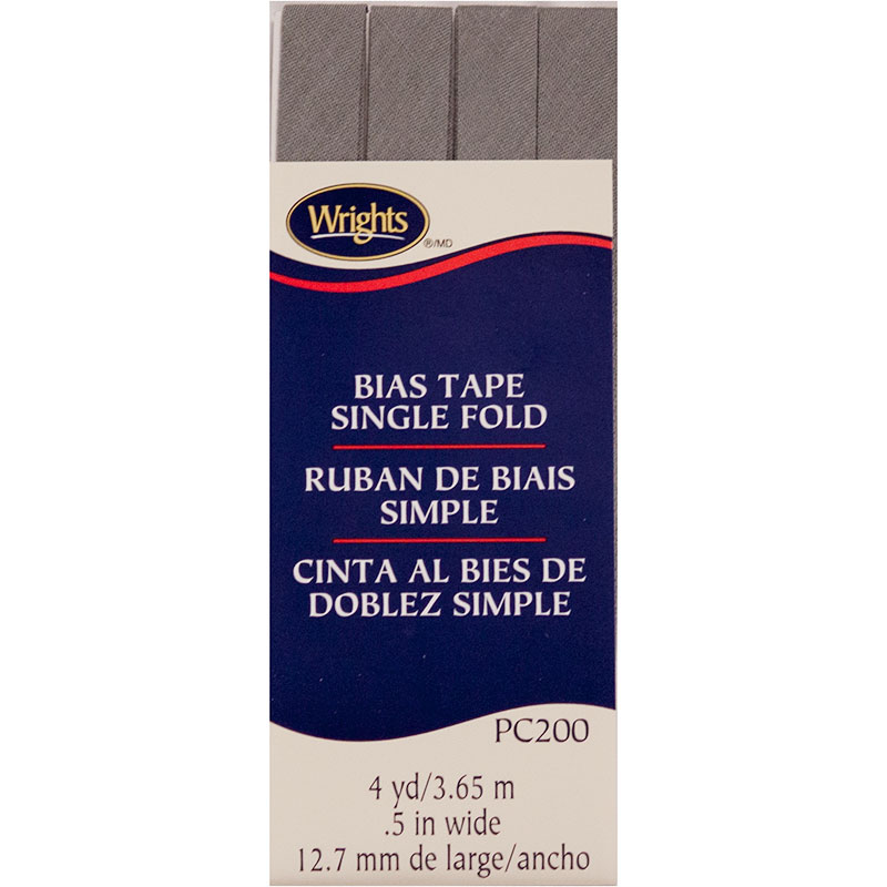 Bias Tape Single Fold Light Grey