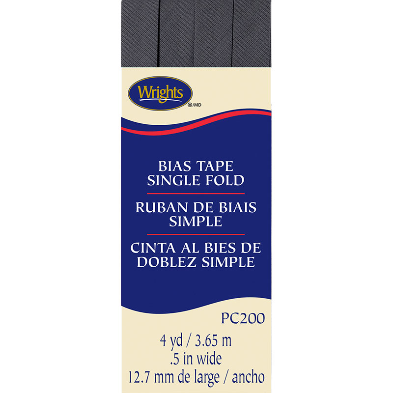 Bias Tape Single Fold Dark Grey