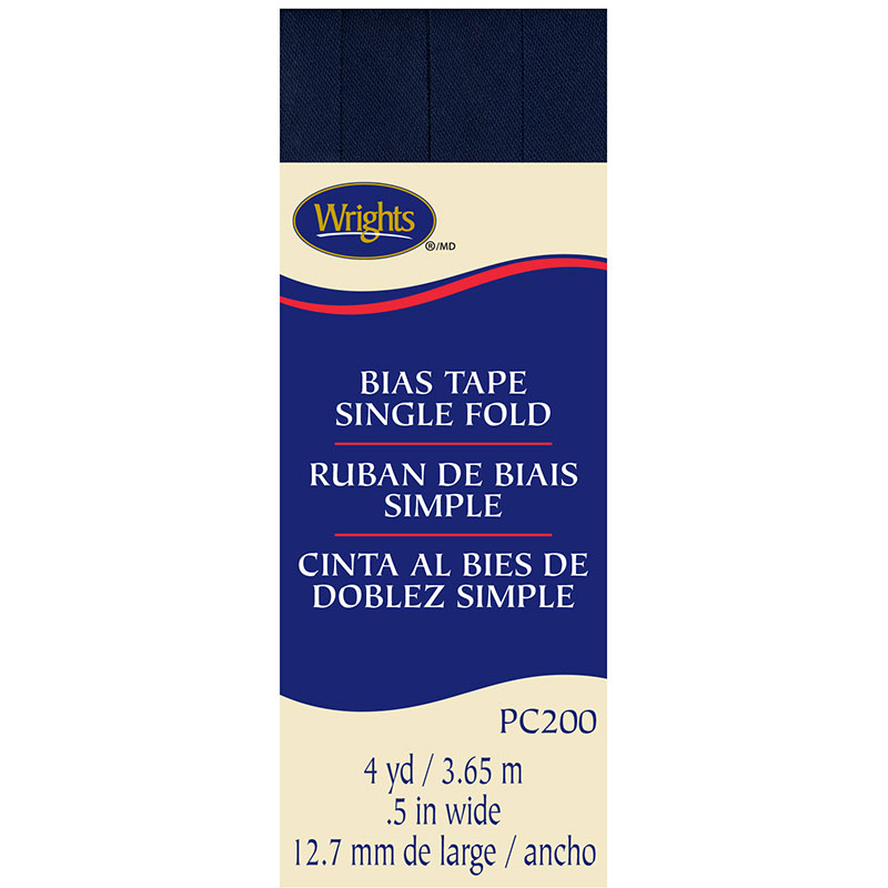 Bias Tape Single Fold Navy