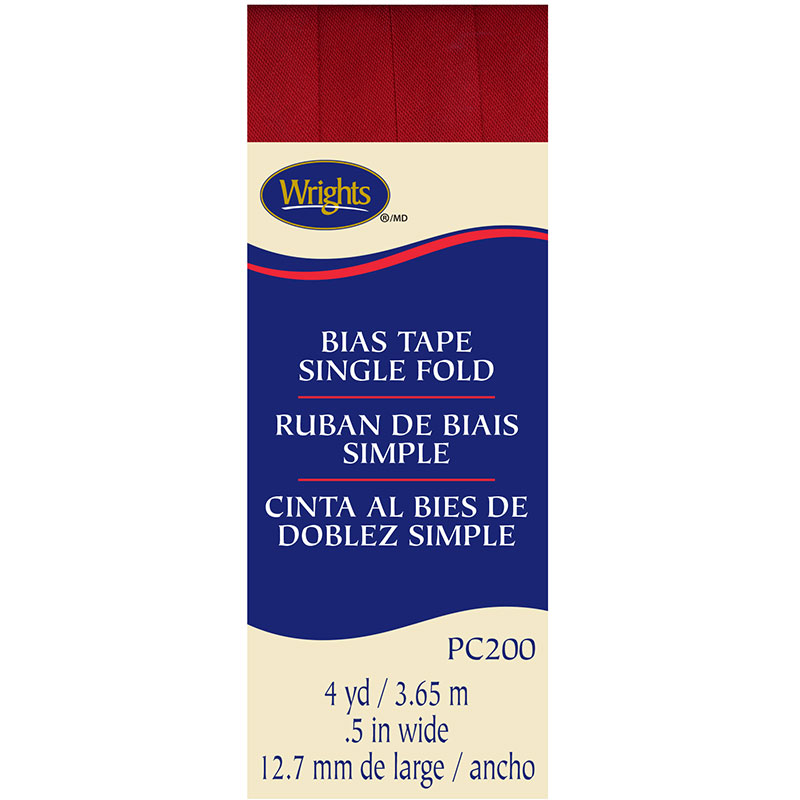 Bias Tape Single Fold Red
