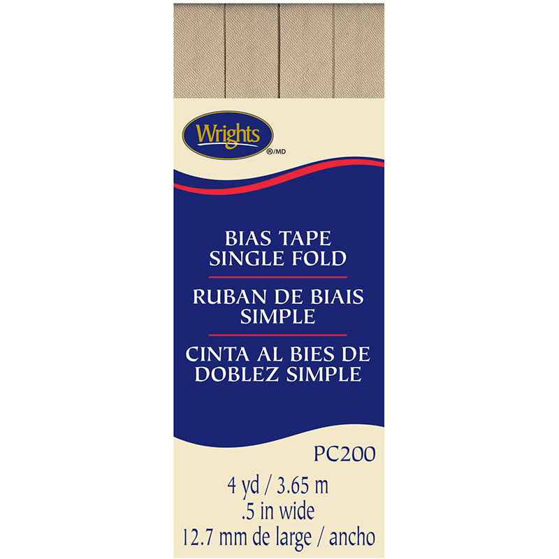 Bias Tape Single Fold Khaki