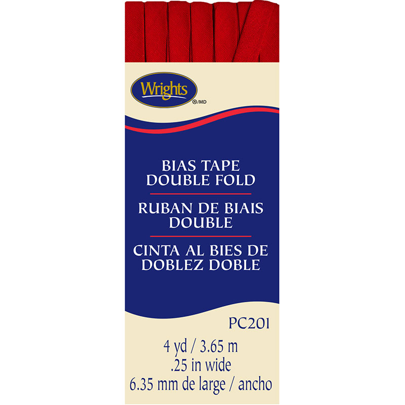 Bias Tape Double Fold Red