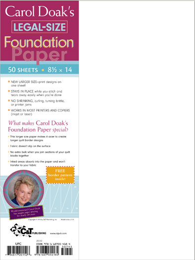 Carol Doak's Foundation Paper Piecing 8.5" x 14"
