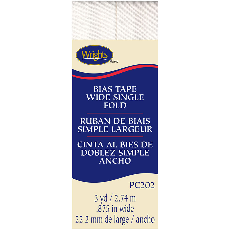 Bias Tape with Single Fold White
