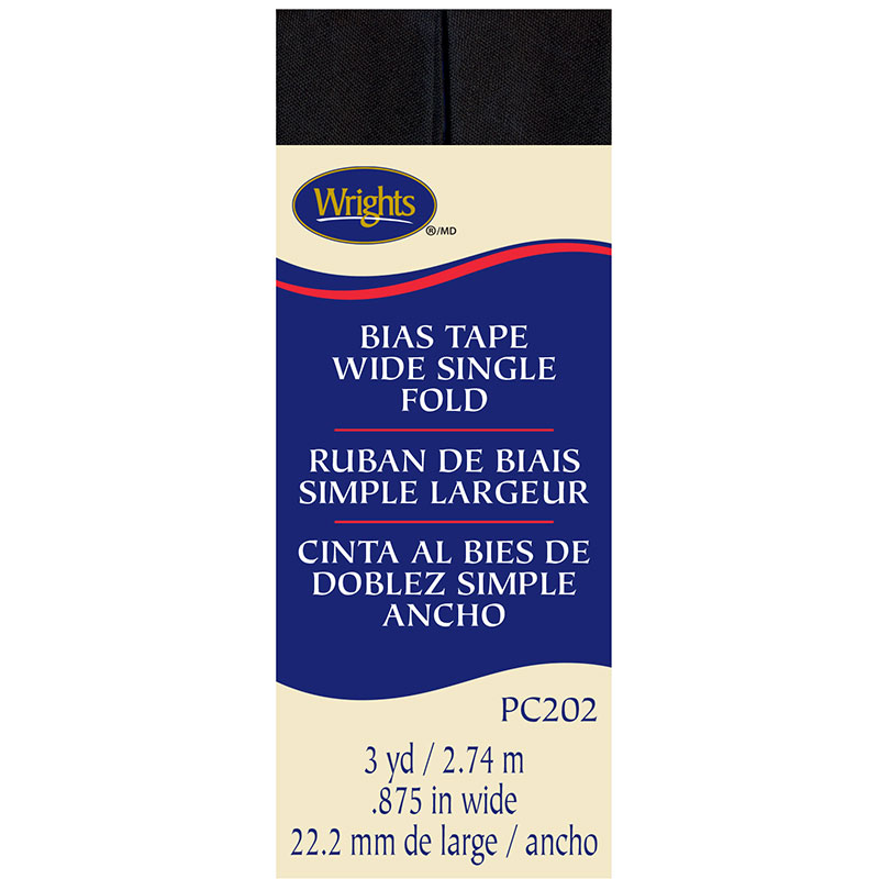 Bias Tape with Single Fold Black