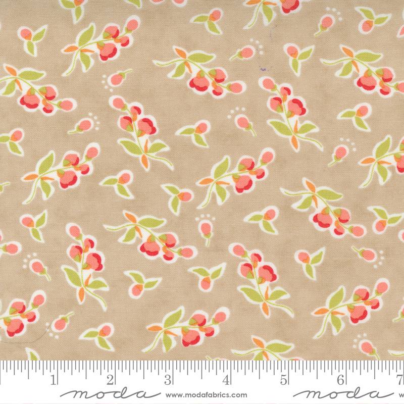 Fresh Fig Favorites Linen - Sprigs Small Floral - Fabric