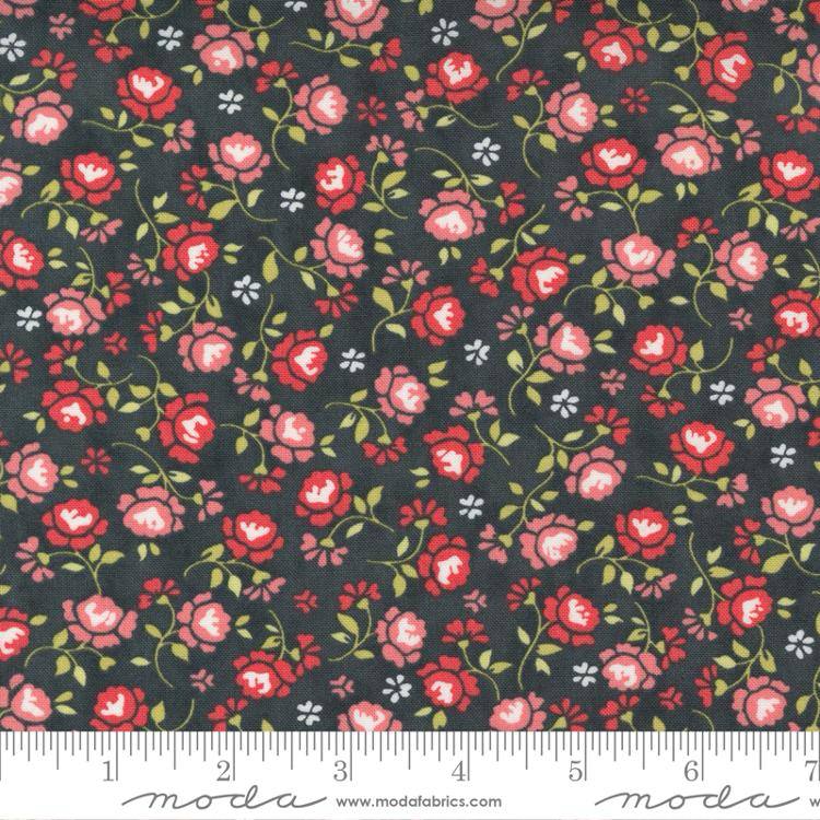 Fresh Fig Favorites Black - Roses Small Floral - Fabric