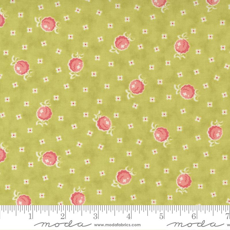 Stitched Grass - Raspberry - Quilt Fabric