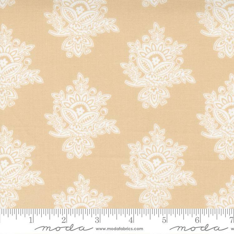 Cinnamon Cream Flax - Vintage Block - Quilt Fabric