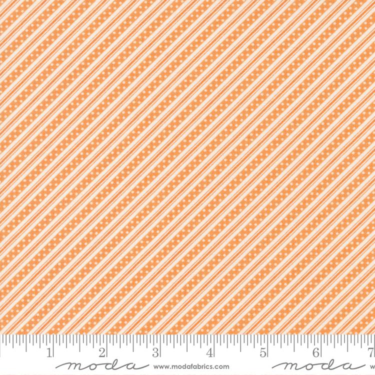 Harvest Moon Pumpkin - Halloween Stripe Stripes - Fabric