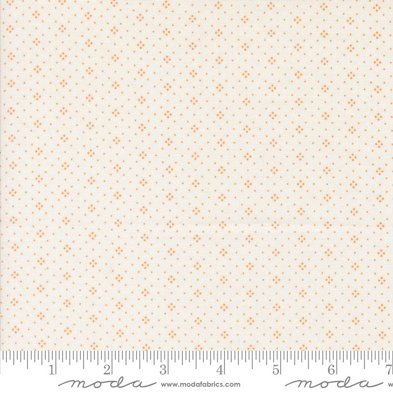 Agatha Road Eyelet Ivory Orange - Quilt Fabric