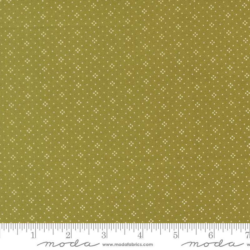 Larkspur & Linen Eyelet Moss - Quilt Fabric, zoomed in. Select this picture to zoom back out.