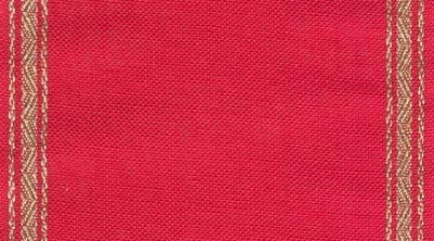 27 Count Red/Gold Pyramid Linen Banding 5.9x36