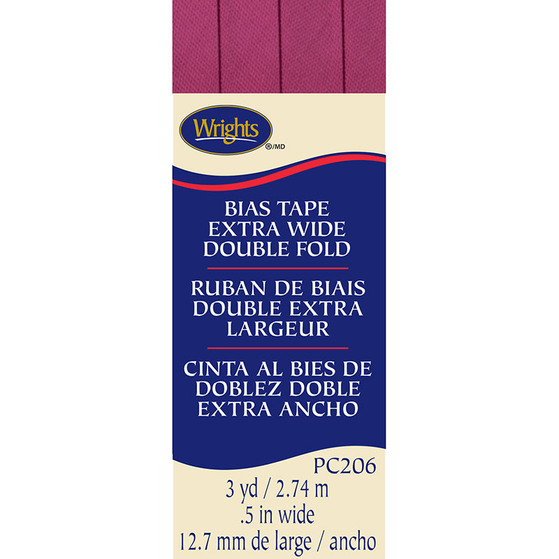 Bias Tape Extra-Wide Double Fold Bright Pink