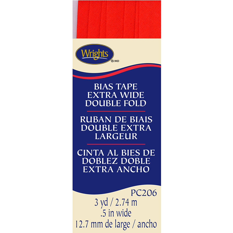 Bias Tape Extra-Wide Double Fold Neon Red