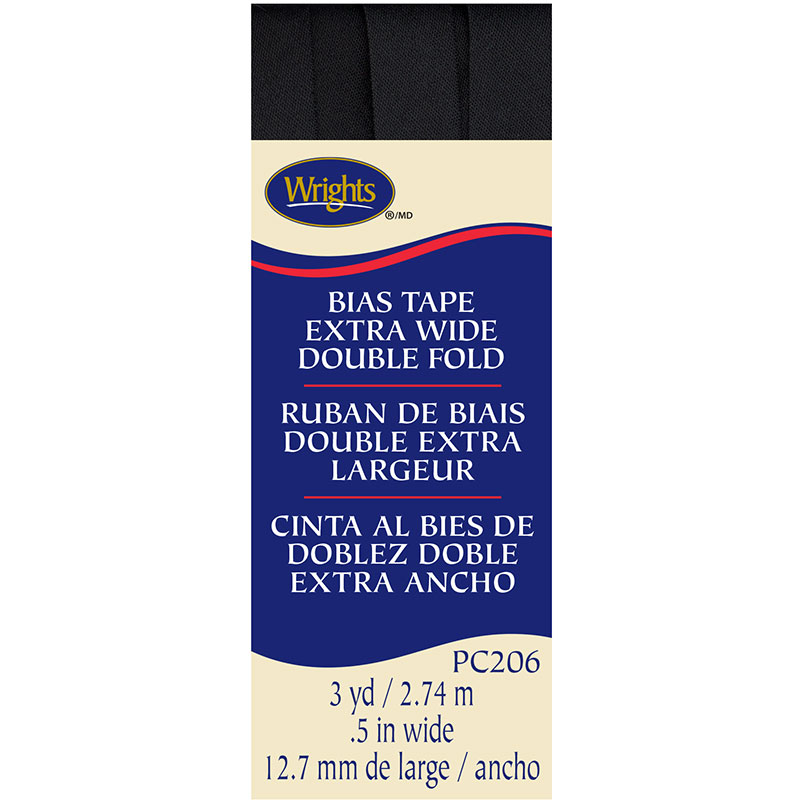 Bias Tape Extra-Wide Double Fold Black