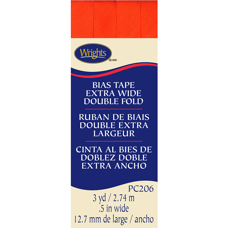 Bias Tape Extra-Wide Double Fold Orange