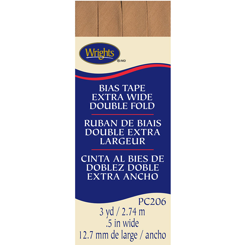 Bias Tape Extra-Wide Double Fold Tan