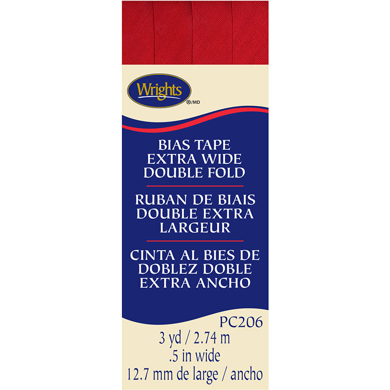 Bias Tape Extra-Wide Double Fold Scarlet