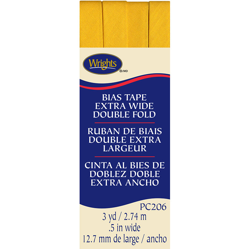 Bias Tape Extra-Wide Double Fold Yellow