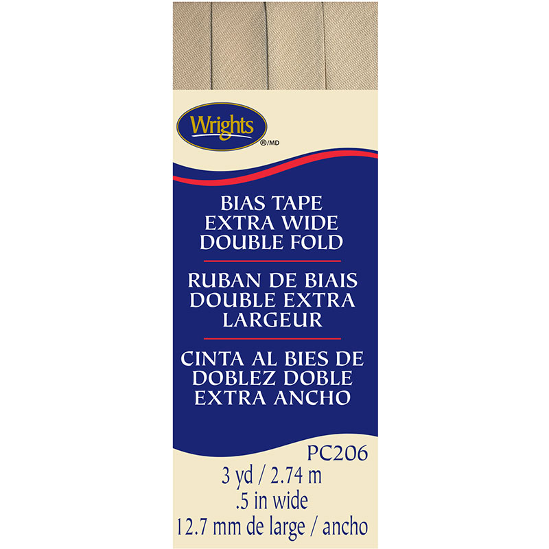 Bias Tape Extra-Wide Double Fold Khaki