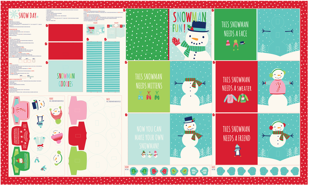 Snow Day Panel 36" x 60" Multi - Quilt Panel