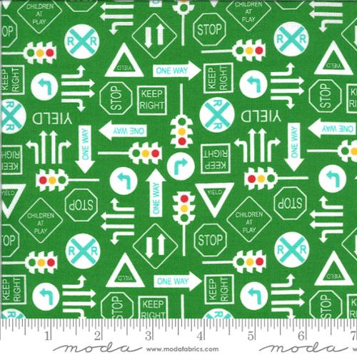On The Go Green Light - Its A Sign - Quilt Fabric