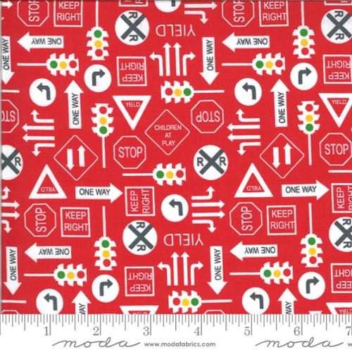 On The Go Red Light - Its A Sign - Quilt Fabric
