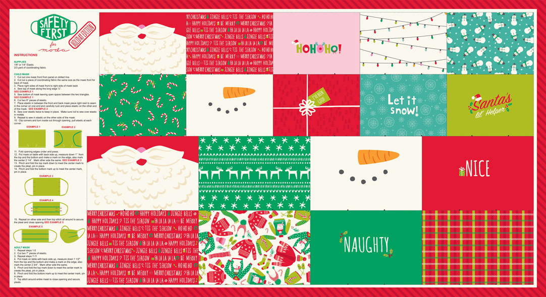 Safety First Holiday Panel - Quilt Panel