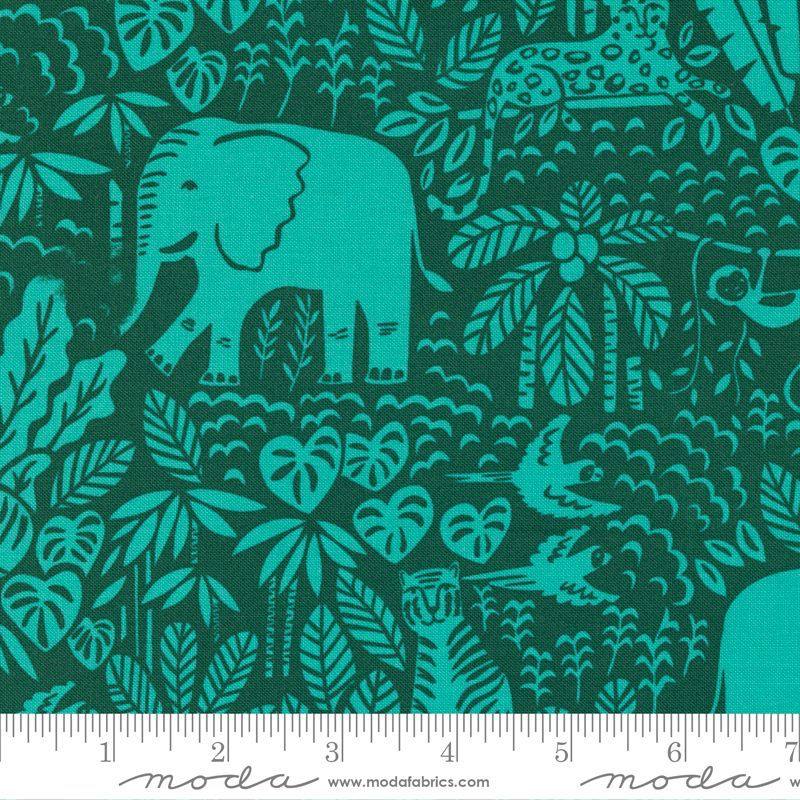 Jungle Paradise Palm - The Jungle Scene Animals - Fabric