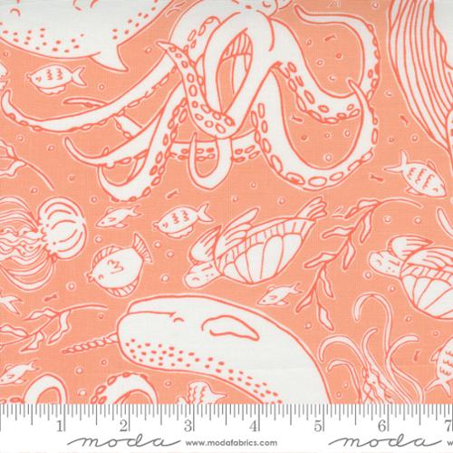 The Sea And Me Coral - Ocean Friends - Quilt Fabric