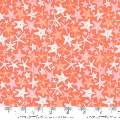 The Sea And Me Coral - You're A Star - Quilt Fabric