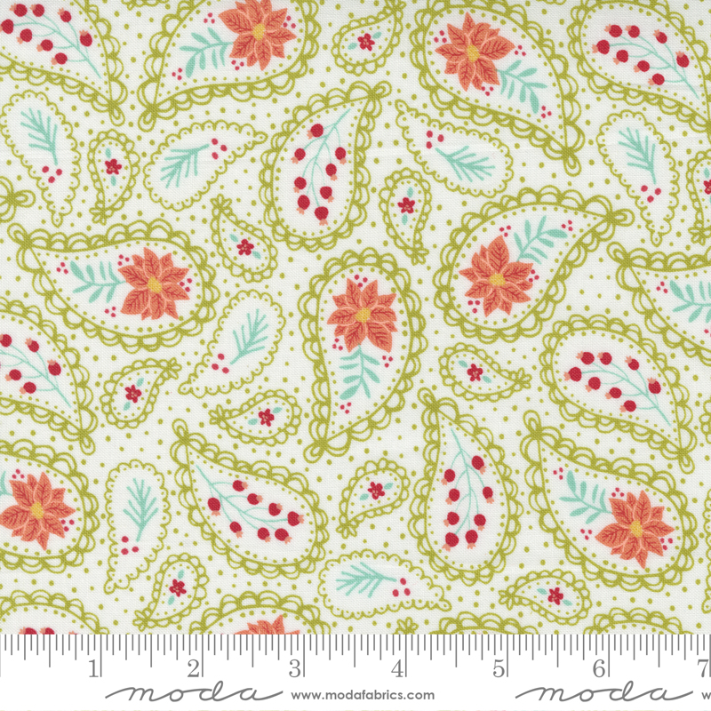 Joyful Joyful Cream - Festive Paisley - Quilt Fabric
