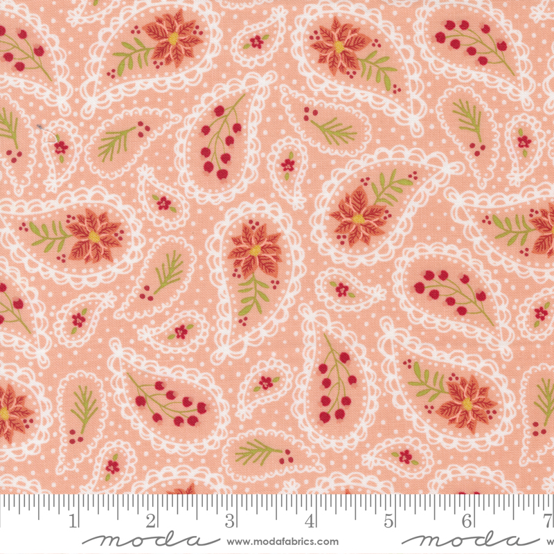 Joyful Joyful Blush - Festive Paisley - Quilt Fabric
