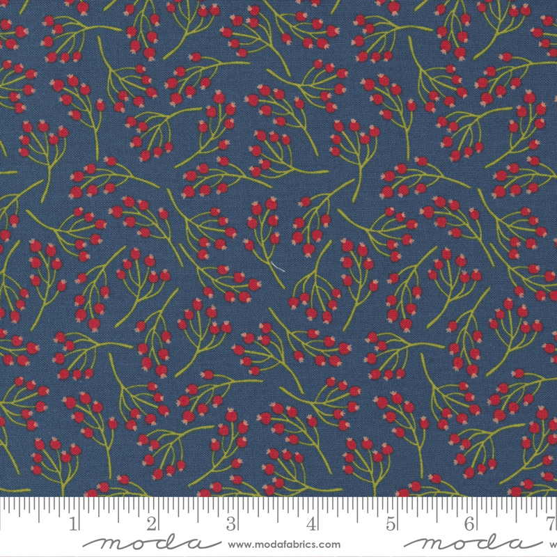 Joyful Joyful Midnight - Holly Berry Berries - Quilt Fabric
