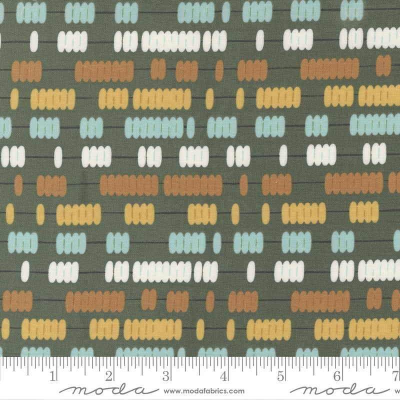 ABC XYZ Dark Green - Geometric Abacus Blenders - Fabric