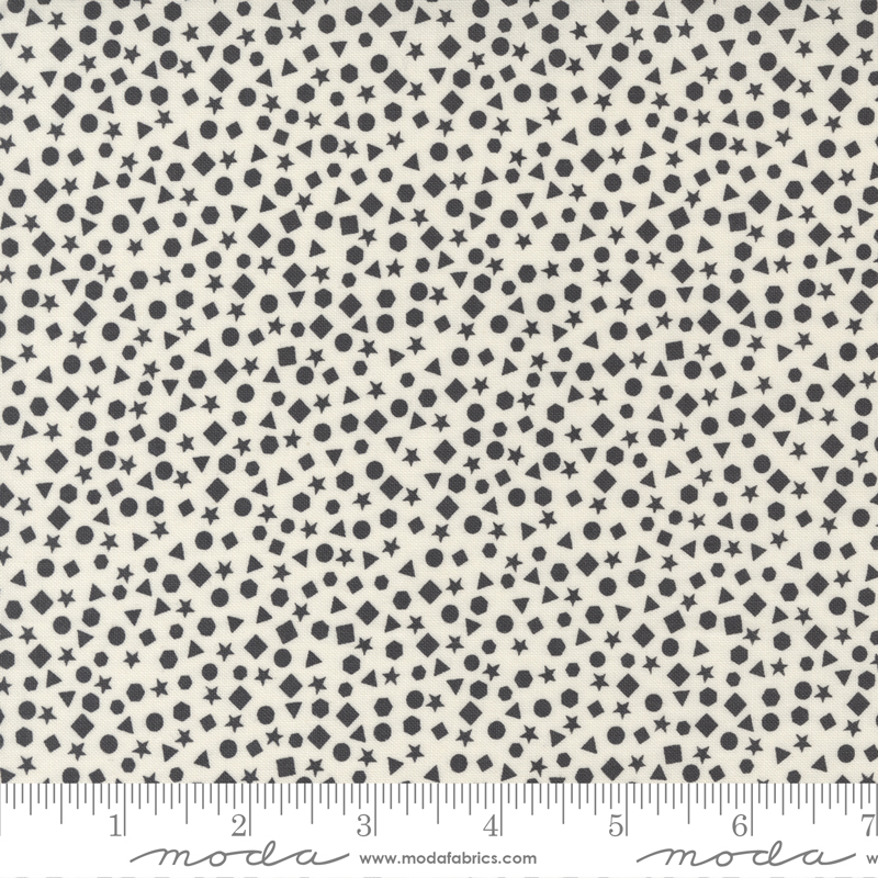 ABC XYZ Cream Black - Shapes and More Blenders - Fabric