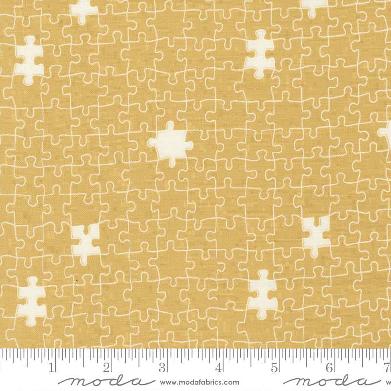 ABC XYZ Yellow - Puzzled Blenders Puzzle - Quilt Fabric