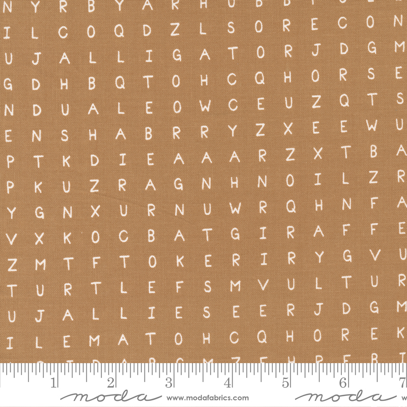 ABC XYZ Gold - Word Search - Quilt Fabric